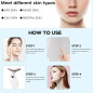 7-Color LED Red & Blue Light Therapy Wand for Face & Neck Skin Care - White