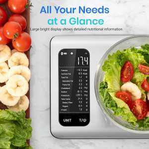 Etekcity Smart Kitchen Scale with Nutritional Calculator, App, 19 Nutrients, Calorie & Macro Tracking, 11lb Stainless Steel