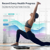 Digital Posture & Body Composition Scale, Smart BMI Weight Monitor, Syncs with Apps, 400lbs Capacity - Black