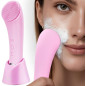 Brosse Nettoyante Visage PRITECH Rechargeable Silicone avec Massage Chauffant Vibrant Étanche Rose Brosse Nettoyante Visage PRITECH Rechargeable Silicone avec Massage Chauffant Vibrant Étanche Rose