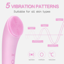 Brosse Visage PRITECH Rechargeable Silicone Chauffante Rose