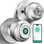 Smart Fingerprint Door Lock with Keyless Thumbprint & App Control, Biometric Door Knob for Home, Silver Smart Fingerprint Door Lock with Keyless Thumbprint & App Control, Biometric Door Knob for Home, Silver