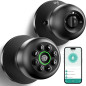 Serrure de porte biométrique à empreinte digitale avec clavier, contrôle app, auto-verrouillage, noir mat Serrure de porte biométrique à empreinte digitale avec clavier, contrôle app, auto-verrouillage, noir mat