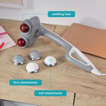 Homedics Heated Back Massager with Dual Heads & Interchangeable Nodes