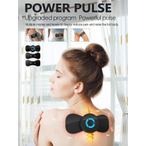 Tens Black Unit with 2 Pads | EMS Microcurrent Mini Massager for Pain Relief