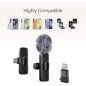 Microphone Lavalier Sans Fil Professionnel pour iPhone iPad - Enregistrement Vidéo, Podcast, YouTube, Réduction de Bruit