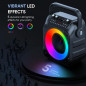 Portable Karaoke Machine with Bluetooth, 2 Wireless Mics, Lights, PA System, USB/TF/REC/FM/AUX for Home Party