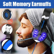 Casque Gaming BENGOO G9000 Stéréo avec Micro, Son Surround 7.1, Lumière LED, Confort Mémoire, pour PS4/PS5/Xbox/PC/Nintendo