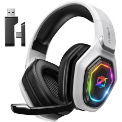 Casque Gaming Sans Fil Ozeino 2.4GHz USB & Type-C avec Micro Flip, 40h Autonomie, PC/PS5/PS4/Switch