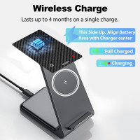 Apple MFi Certified Wallet Tracker Card with Find My iOS, Rechargeable Bluetooth AirTag, IP68 Waterproof, Black
