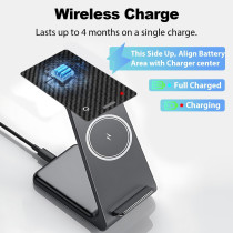 Apple MFi Certified Wallet Tracker Card with Find My iOS, Rechargeable Bluetooth AirTag, IP68 Waterproof, Black