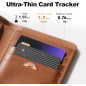 Apple MFi Certified Wallet Tracker Card with Find My iOS, Rechargeable Bluetooth AirTag, IP68 Waterproof, Black