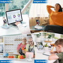 Support Téléphone Portable Bluetooth JTEMAN avec Haut-Parleur - Blanc