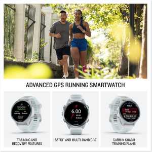 Garmin Forerunner 570 GPS Triathlon Smartwatch, 42mm AMOLED, Cloud Blue