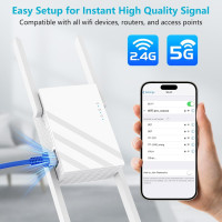2025 WiFi Extender 1.2Gbps Dual Band, 12880 sq.ft, Ethernet Port
