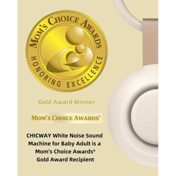 2025 Mom's Choice Award Portable Sound Machine with AI Cry Detection, 18 Sounds, Bluetooth, Nursery Light, Gray