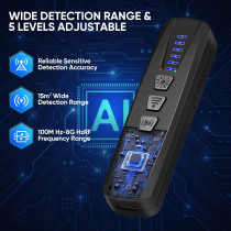 Détecteur Anti-Spy Caméra AI, GPS, RF, WiFi Rechargeable