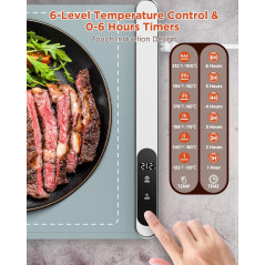 FEPPO Food Warming Mat – Fast, Adjustable Graphene Heating Tray with Timer