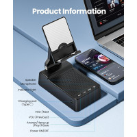 Support téléphone avec enceinte Bluetooth, son HD Surround, cadeau cool pour hommes, femmes, Noël et anniversaires