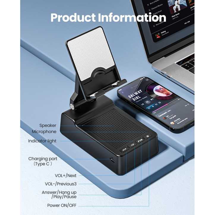 Support téléphone avec enceinte Bluetooth, son HD Surround, cadeau cool pour hommes, femmes, Noël et anniversaires Support téléphone avec enceinte Bluetooth, son HD Surround, cadeau cool pour hommes, femmes, Noël et anniversaires