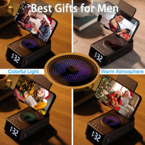 Bluetooth Speaker Phone Stand with Clock – Wireless Holder Gift for Men, Women, Dad, Mom, Husband, Boy