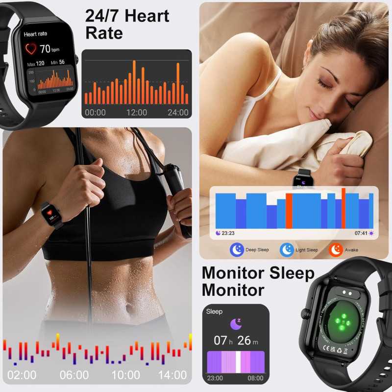 2025 Smart Watch for Men & Women | 1.96 HD, Heart Rate & Sleep Monitor
