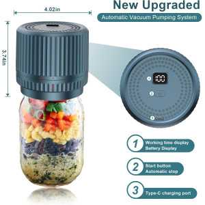 M12 Auto Stop Mason Jar Vacuum Sealer - 2025 Smart Portable Kit