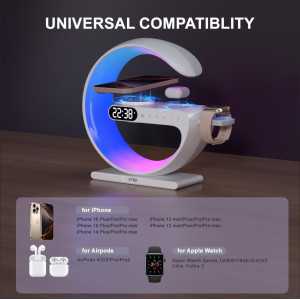 RYND 2025 5-in-1 Magnetic Speaker Alarm Clock with Wireless Charger