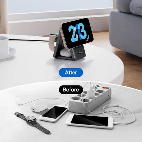 Chargeur Sans Fil Magnétique 3-en-1 2025 pour iPhone & Apple Watch