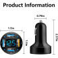 Chargeur Voiture USB 66W Rapide avec Voltmètre LED Compatible iPhone 14/13/12/11/S22/S21/S10/S9 Chargeur Voiture USB 66W Rapide avec Voltmètre LED Compatible iPhone 14/13/12/11/S22/S21/S10/S9