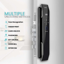 Serrure de porte WiFi intelligente avec reconnaissance faciale 3D, empreinte, sonnette vidéo et interphone