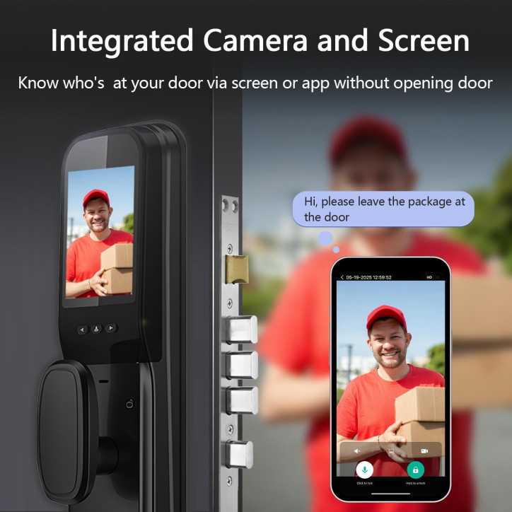 3D Face Recognition Smart Lock with Camera, Keypad & Fingerprint, Waterproof Mortise Door Lock with HD Video Doorbell 3D Face Recognition Smart Lock with Camera, Keypad & Fingerprint, Waterproof Mortise Door Lock with HD Video Doorbell