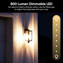 Caméra WYZE Bulb 2K HD Extérieure, Vision Nocturne Couleur