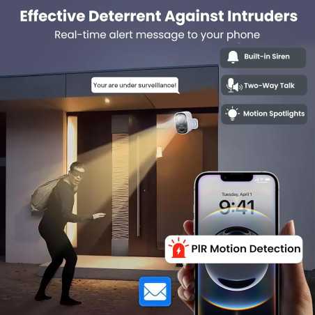 2025 Upgraded 2K Wireless Outdoor Security Camera - AI Motion & 6-Month Battery
