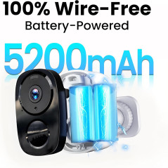 Caméra Sécurité 2K 2025 Sans Fil, Batterie Longue Durée & AI