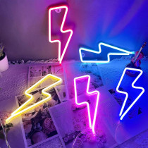 Enseigne Néon Éclair Jaune LED pour Décor Mural - USB/Batterie