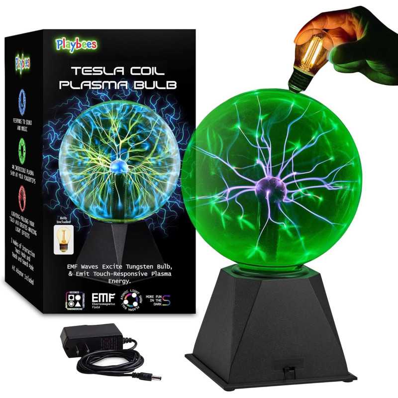 Boule Plasma 7 Playbees Green - Tesla, Électricité Statique