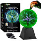 Playbees 7 Green Plasma Ball Tesla Coil Bulb - Static Electricity Globe for Parties, STEM, Decor Playbees 7 Green Plasma Ball Tesla Coil Bulb - Static Electricity Globe for Parties, STEM, Decor