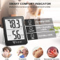 DOQAUS Hygromètre Numérique Intérieur Thermomètre Humidité Rapide Précis pour Maison Bureau Noir
