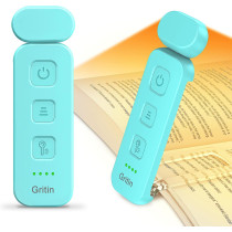 Gritin Rechargeable Reading Light - Eye-Caring, 3 Colors, Clip-On Blue