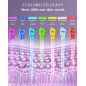 FOLOKE Red Light Therapy Mask for Face & Neck, USB-C Rechargeable LED Infrared Mask, Purple Pink