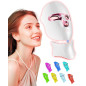 FOLOKE Red Light Therapy Mask for Face & Neck, USB-C Rechargeable LED Infrared Mask, Purple Pink