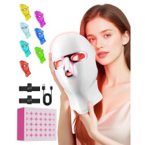 Masque LED Thérapie Lumière Rouge Visage & Cou USB-C Rose