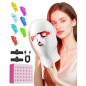 FOLOKE Red Light Therapy Mask for Face & Neck, USB-C Rechargeable LED Infrared Mask, Purple Pink