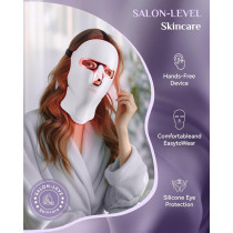 Masque LED Thérapie Lumière Rouge Visage & Cou USB-C Rose