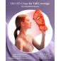 FOLOKE Red Light Therapy Mask for Face & Neck, USB-C Rechargeable LED Infrared Mask, Purple Pink