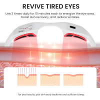 Appareil de Thérapie par Lumière Rouge pour Yeux - Lunettes Légères Anti-Cernes, Anti-Poches, Lissage des Rides