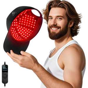 Laser Hair Growth Cap with Red Light Therapy for Hair Regrowth – Deep Black Design