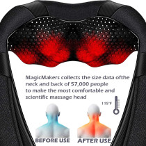 Shiatsu Neck & Shoulder Massager with Heat – Deep Tissue Pain Relief Pillow