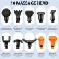TOLOCO Deep Tissue Massage Gun with 10 Heads, Super Quiet Portable Percussion Massager for Athletes, Black